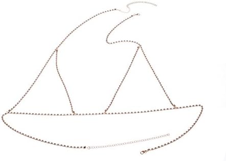 Sujarfla Women Sexy Bra Chain Body Necklace for Bikini Beach (gold)