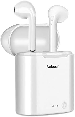 Bluephonic True Wireless Earbuds - Aukeer Bluetooth 4.2 Mini in Ear Headphones 3D Stereo Sound, 4H Play Time, SweatProof Sports Earphones Headset, Built in Microphone & Dual Speakers for Phone Calls