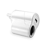AC to DC Power Socket Adapter Converter, 110V to 12V Car Cigarette Lighter Socket Power Adapter Charger, Household Cigarette Lighter, USB 2.0 Power Outlet, AC to DC Adapter 110~220V to 12V Converter