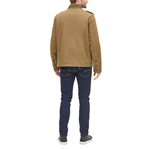 Levi's Men's Washed Cotton Military Jacket, Caqui, XLarge