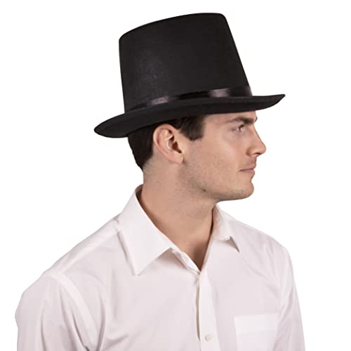 Kangaroo Black Top Hat Men Costume - Tophat Stove pipe Hat - Giant Tall Halloween Formal Cosplay Costume Accessory Dress up Apparel