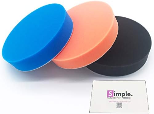 Simple 研磨から仕上げまで3点セット 電動ポリッシャー用 スポンジバフ マジックテープ式 研磨用 感謝価格 粗目 中磨き用 極細目 ウレタンバフ 細目 厚み30mm 仕上げ用 マジックパッド1 150mmに対応 外径150mm