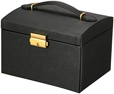 アクセサリーケース ジュエリーボックス 大容量 ジュエリーボックス アクセサリー 収納 ジュエリー ボックス アクセサリーボックス ジュエリーケース 大容量 可愛い おしゃれ ピアス ネックレス プレゼント (Black)