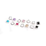 200pcs 9mm Colorful Rhinestone Studs Square Rivets Punk DIY for Clothing Shoes Bags Belt Spikes GZ081-9(Mix-s)