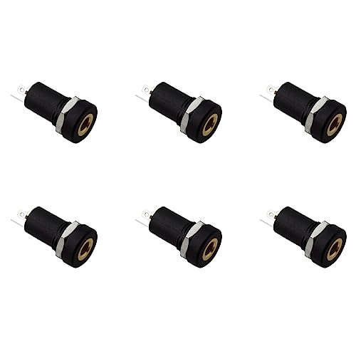 Maxmoral 6PCS Stereo Panel Mount Jack 3.5mm Audio