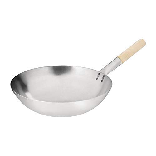 Vogue Wok Round Base - 14", Silver, 15ln