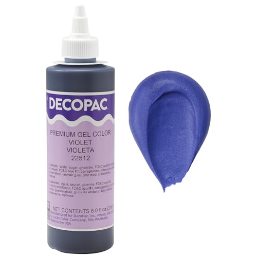 DecoPac Premium Gel Food Coloring | Violet Food Coloring For Baking | 8oz | Color Buttercream, Fondant, Frosting & Piping Gel, Food Safe, Highly Concentrated Gel, 8 oz - Violet