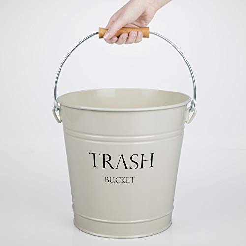 iDesign Pail Metal Round Wastebasket Trash Garbage Can for Bathroom