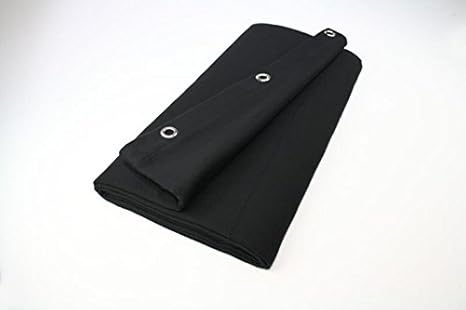 Foto & Studio Hintergrund - B1 Bühnenmolton konfektioniert, schwarz, 4m x 3m Vorhang