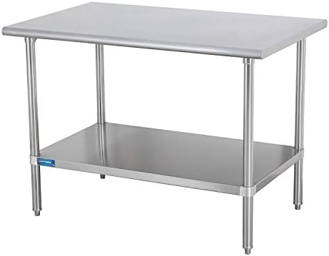 Sapphire Manufacturing Commercial Worktable 30" Wide x 24" Deep x 36" High, Stainless Steel Top with Galvanized Steel Legs and Undershelf
