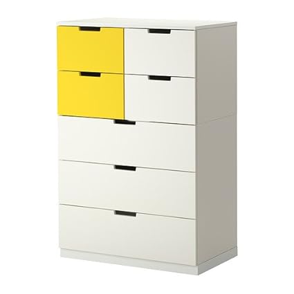 Ikea Nordli Chest Of 7 Drawers White Yellow 80x120 Cm