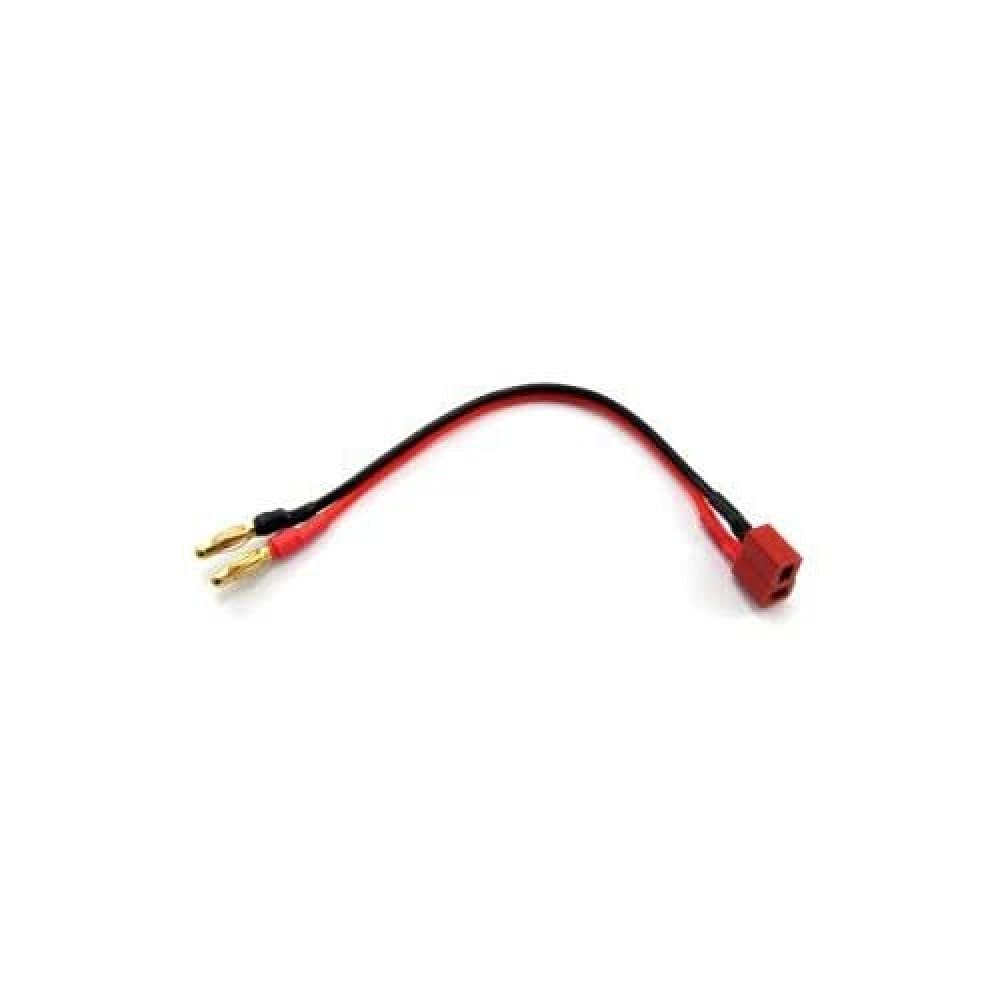 YUNIQUE GREEN-CLEAN-POWER - T-Plug Charging Cable Connector Female to Banana Male 4mm, 32cm | Gold Plated, High Flexibility | Compatible with Lipo Batteries, Car Radio Cables, Red, Plastic