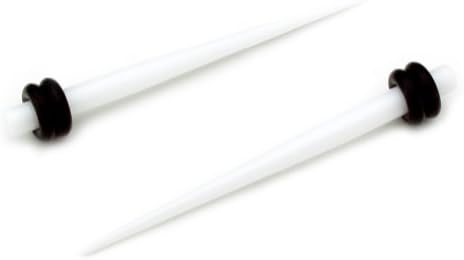 Solid White Acrylic Tapers - Includes Double "O" Rings - 10G Gauge - 2.5mm