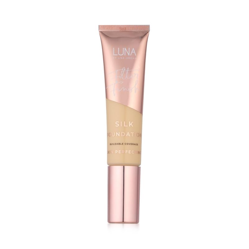 LUNA Silk Foundation in FAIR Shade - Contains Hyaluronic Acid, Vitamin C & A, Aloe Vera, and Shea Butter - Brightening Dewy Foundation Makeup- Hydrating Cream Foundation for Dry Skin — image 1