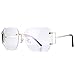 Pro Acme Fashion Oversized Rimless Sunglasses Women Clear Lens Available (Clear)