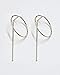 Circle Threader Silver Earrings Long Dangle Earrings Circle Ear Jacket Dainty Everyday