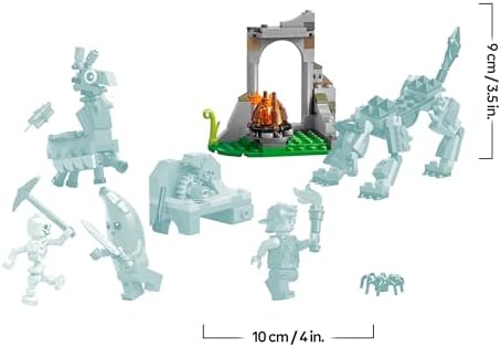 Fortnite Das Lager von Schali und der Zündkerzenkünstlerin Gaming Spielzeug - Vorratslama und Wolf - 3 Minifiguren & Lagerfeuer - Gamer Geschenk für Jungen, Mädchen und Fans ab 7 Jahren - 77075