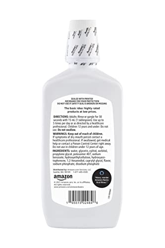 AMAZON BASICS DRY MOUTH ORAL RINSE, ALCOHOL FREE, MINT FLAVOR, SOOTHES AND HYDRATES, 16 FLUID OUNCES, 1-PACK (PREVIOUSLY SOLIMO)