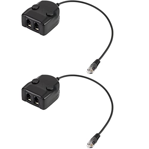 Splitter Training Adapter, 2PCS Telephone Splitter Training Box Volume Control Intelligent Sound Closed for Phone Handsets (2, Black)