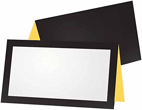 Black and Yellow Place Cards - Tent Style - Stationery Party Supplies - Table Name Seating Placement - Business Office Home Decor Any Occasion Event