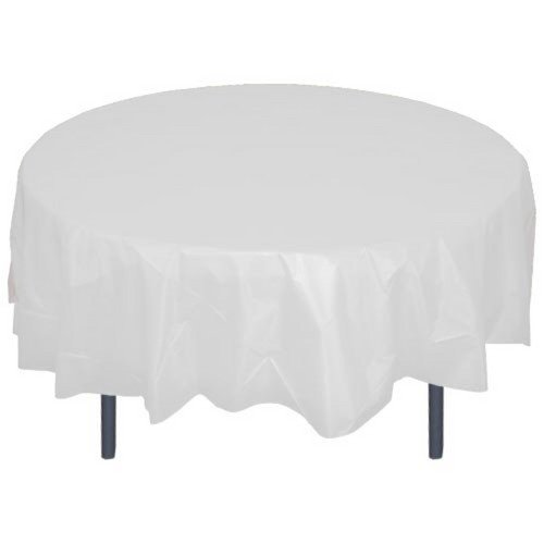 2 Pack Heavy Duty White Plastic Table Cover ROUND 72