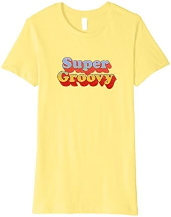 Womens Seventies Shirts: Super Groovy Retro Vintage 70s T-Shirt Medium Lemon