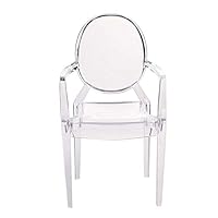 Ichiias Dollhouse Furniture Miniature Armchair Plastic Chair Model for 1/6 Doll House Accessories(Clear)