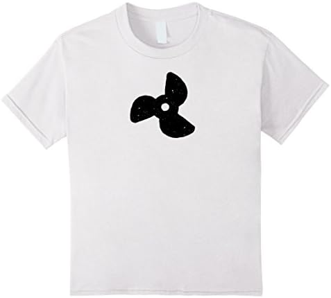 Kids Boat Propeller Illustration Shirt - Vintage Style Distressed 6 White