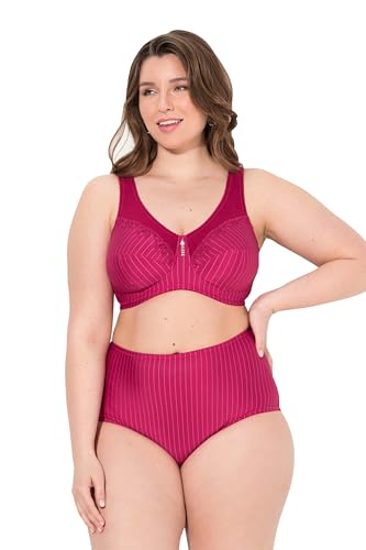 Ulla Popken Damen Entlastungs-BH, Ohne Bügel, Strassanhänger, Cup C - G BH, Fuchsia, 130C