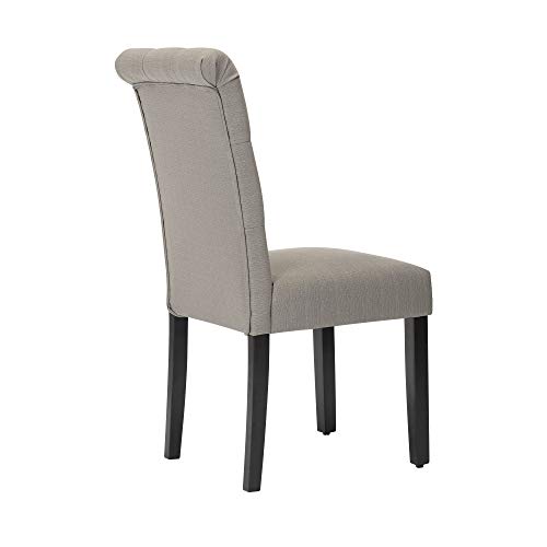 Solid Wood Tufted Parsons Dining Chair with Fabric Upholstery, Set of 4