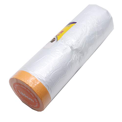Autoly Pre-Taped Masking Film for Car Decoration Auto Paint Protection 15x1.8Meter/Roll