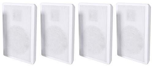 4 Rockville RockSlim White Home Theater 5.25″ 240w Easy Wall Mount Slim Speakers