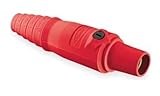 Hubbell Wiring Systems HBL300FR TPE Single Pole Female Plug, 300 Amp, 600VAC/250VDC, Number 4 - 2/0 Cable Size, Red