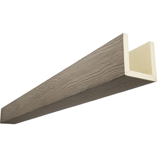 Timberthane Sandblasted Faux Wood Beam, 3-Sided (U-Beam), 4"W x 10"H x 192"L, R…