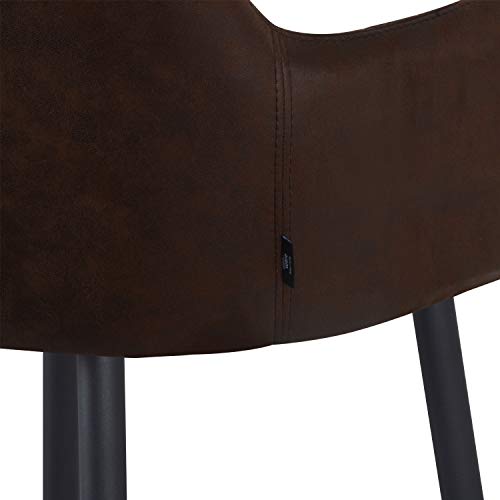 Damiware Rose Barhocker Hochwertiger Barstuhl für Hausbar mit Leder-Optik Stoffbezug | (Burgundy, 65 cm) – Bild 7