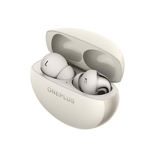 OnePlus Buds Pro 3, auriculares inalámbricos Bluetooth, auriculares con cancelación de ruido, graves profundos, sonido envolvente, hasta 44 horas de reproducción con estuche de carga, Lunar Radiance