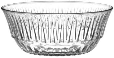 LAV Glass Serving Ridged Desert Dish Decorative Tableware Trifle Bowl, Transparent, 2200Cc, Clear, 23 cm (Round)