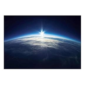 Wall26 - Planet Earth with a Single Light Beam on The Horizon - Wall Mural, Removable Sticker, Home Decor - 66x96 inches