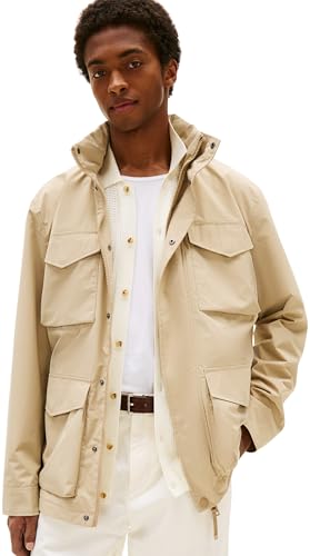 Tommy Hilfiger Cazadora de entretiempo Hombre Packable Field con bolsillos en el pecho, Beige (Sandalwood), XL