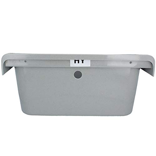 HYDROLAND Ausgussbecken Waschbecken mit Überlauf 55 x 34 x 21 Grau | Komplett mit Siphon Kunststoff Ablaufgarnitur Spüle… – Bild 8