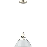 Golden Lighting 3306-M AB-DB Orwell - 1 Light Medium Pendant-8.5 Inches Tall and 10 Inches Wide, Finish Color: Aged Brass, Sh
