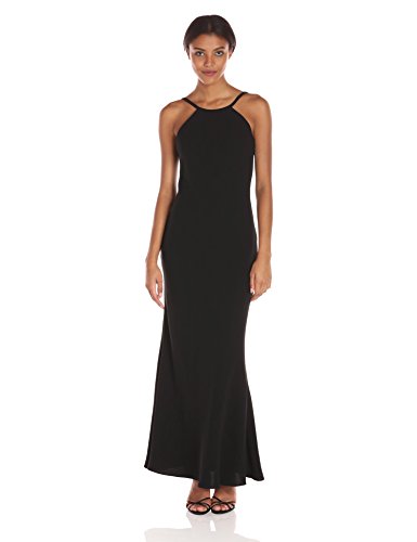 calvin klein crepe halter gown
