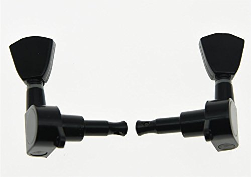 Black Guitar Tuners Tuning Keys Machine Head with Tulip Button for Les Paul or Acoustic Guitar