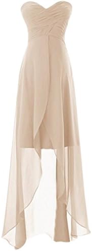 Liyuke Women's Long Mermaid Strapless Bridal Dress Transparency Prom dress Champange 4