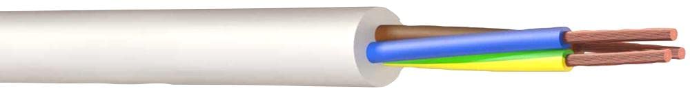PRO ELEC PELB0453 3-Core 3183B LSZH Mains Cable, White, 0.75mm, 100m