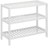 Vencier Bamboo Shoe Rack Natural 3 Tier Easy Assembly Strong Design
