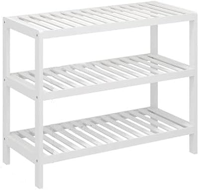 Vencier Bamboo Shoe Rack Natural 3 Tier Easy Assembly Strong Design