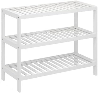 Vencier Bamboo Shoe Rack Natural 3 Tier Easy Assembly Strong Design