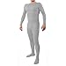 Ensnovo Adult nylon Spandex One Piece Unitard Full Body Suit Costume Light Gray, XL