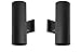 5-Inch Up/Down Cylinder with Heavy Duty Aluminum Construction and Die Cast Wall Bracket Powder Coated Finish UL Listed For Wet Locations, Black - 2-Pack